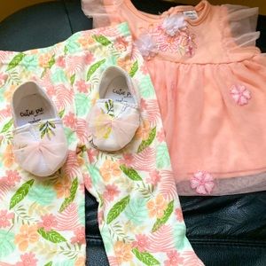 Tiny Trendsetter! Adorable Orange & Green Baby Set